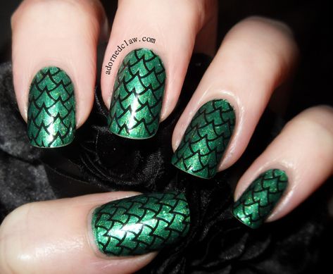 Dragon Nails, Green Nail Art, Green Nail Designs, Minimalist Nail Art, Art Design Ideas, Green Nail, Mermaid Nails, Ombre Nail Designs, Blue Nail Designs