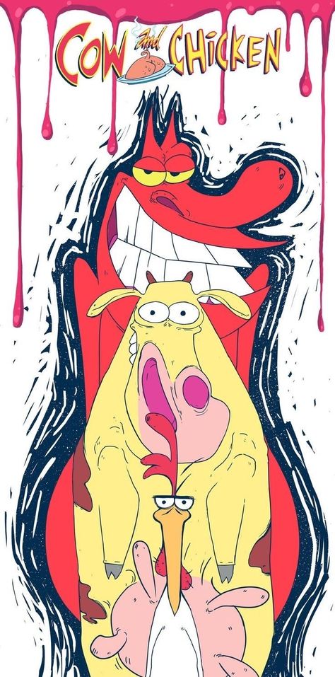 Cow And Chicken Wallpaper, Cartoon Network 90s, Cartoon Net, Cow And Chicken, 90s Cartoon Characters, Cartoon Network Art, Cartoon Network Characters, Chicken Illustration, Old School Cartoons