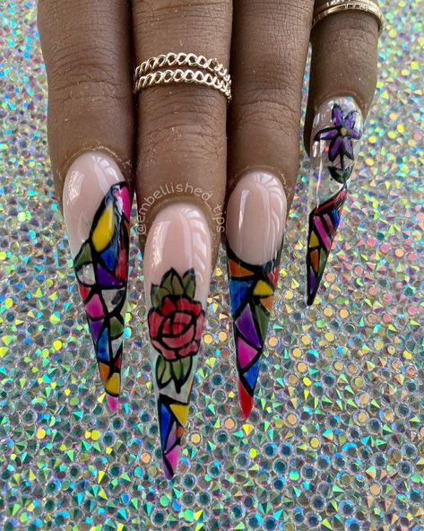 Stained Glass Nails, Glass Nails Art, Art Hacks, Floral Nail, Floral Nail Art, Nail Idea, Nails Only, Glass Nails, Idea Board