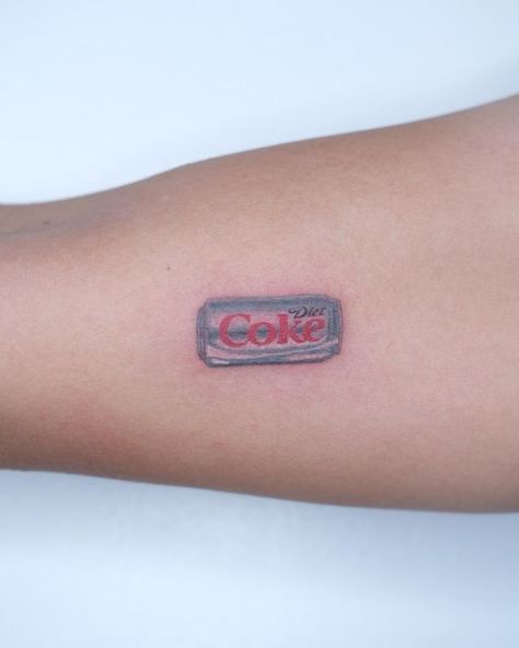 @lizlizkimkim on Instagram: "🌷crispy lil Diet Coke baby made at @jelly.losangeles slurp!" Diet Coke Can Tattoo, Diet Coke Tattoo Simple, Jelly Roll Tattoo Ideas, Diet Coke Tattoo, Coke Tattoo, Diet Coke Can, Tats Ideas, Image Nails, Emily The Strange