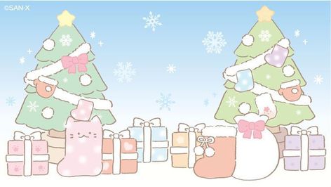 Christmas Theme Wallpaper, Cute Christmas Backgrounds, Kawaii Pics, Christmas Competitions, Christmas Desktop Wallpaper, Kawaii Cats, Soft Christmas, Christmas Desktop, Jelly Wallpaper