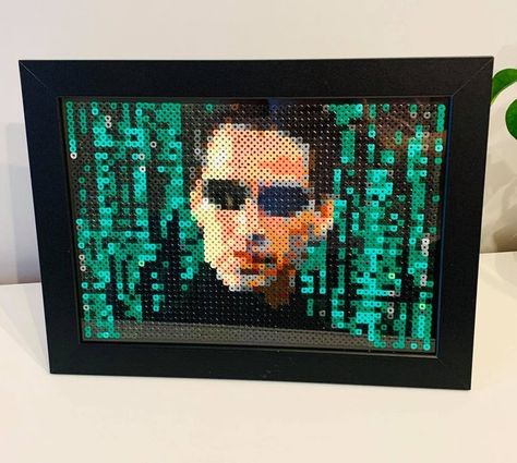 Framed Perler Bead Art, Perler Beads Movies, Movie Perler Beads, Perler Bead Mario, Hama Art, Geeky Craft, Easy Perler Bead Patterns, Perler Art, Fusion Beads