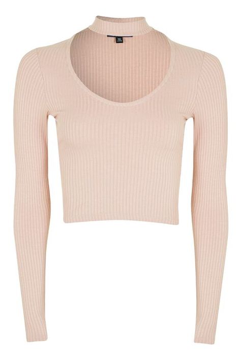 Going Out Crop Tops, Choker Top, Cl Fashion, Party Crop Tops, Pink Long Sleeve Top, Tops For Women Casual, Shirts Crop, T Shirt Crop Top, Pink Long Sleeve Shirt