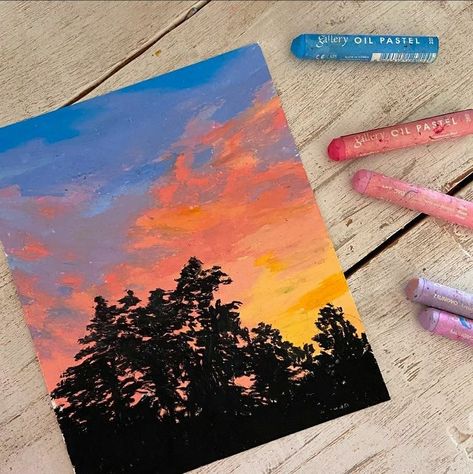 Small Oil Pastel Drawings, Oil Pastel Nature, Oil Pastel Art Aesthetic, Soft Pastels Drawing, Oil Pastel Drawings Easy, Soft Pastel Art, Pastel Crayons, Pastel Sec, Oil Pastel Paintings