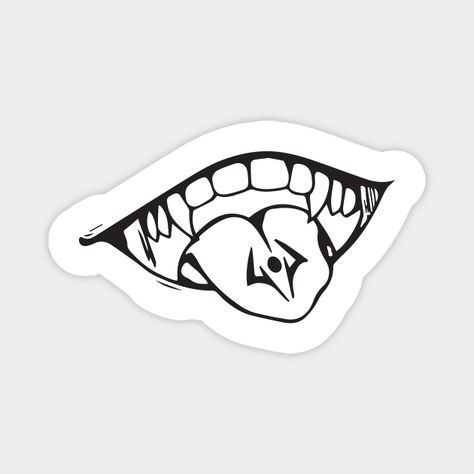 Sukuna Sticker, Lip Print Tattoos, Jujutsu Kaisen Sticker, Tongue Tattoo, Tounge Out Face, Anime Tounge Out Face, Mouth Tattoo, Sakura Tattoo, List Of Anime