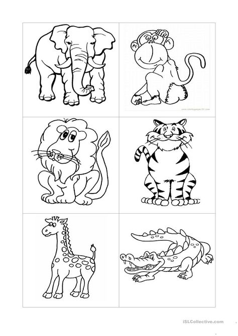 Wild Animal's book - English ESL Worksheets for distance learning and physical classrooms Wild Animals Preschool, Wild Animals Preschool Activities, Animals Preschool Activities, Printable Animal Pictures, Evs Worksheet, Kindergarten Drawing, Animals Preschool, Animal Lessons, Kindergarten Music