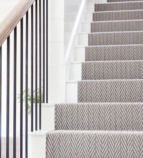 Tuftex Carpet, Natural Carpet, Stair Runner Carpet, Carpet Stairs, Stair Runner, Basement Remodeling, Home Reno, Carpet Runner, Floor Design