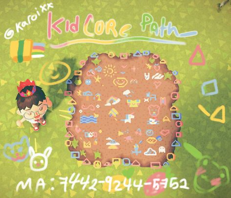 Alien Daddy☾ on Twitter: "Here’s a kidcore path with shapes and chalk drawing^^ I’m still working on some extra bits but here’s what I got so far I hope you guys use and like it #kidcore #kidcoreacnh #ACNHDesign #ACNHpath #acnhpaths… https://t.co/jNdBh1Jo3p" Animal Crossing Kidcore Codes Path, Kidcore Acnh Codes, Anch Kidcore, Acnh Kidcore Codes, Kidcore Island, Acnh Kidcore, Pastel Kidcore, Ac Codes, Acnh Paths