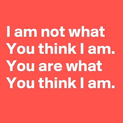 I am not what You think I am.  You are what  You think I am. I Am Not What You Think I Am, I’m Not Who You Think I Am, I Am Not You, Devoted Quotes, I Know More Than You Think, Emotional Damage, I Am Nothing, Inspiring Thoughts, Thinking Quotes