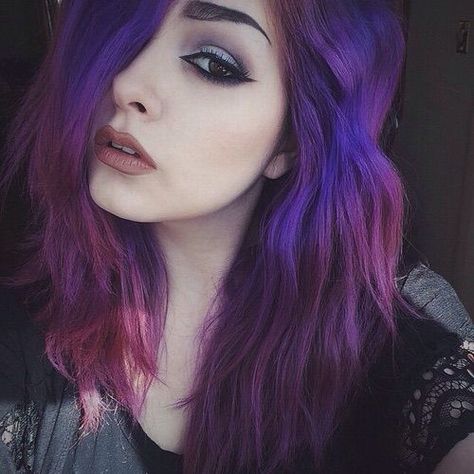 Plum purple hair Hair Color For Pale Skin, Plum Purple Hair, Bright Purple Hair, Pale Skin Hair Color, Unnatural Hair Color, Hippie Hair, Bright Hair, Dye My Hair, Pale Skin