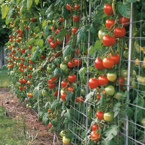 Get a big harvest: 9 tomato staking and support ideas Tomato Tree Plants, Tomato Stakes Ideas, Tomato Support Ideas, Tomato Staking, Staking Tomato Plants, Tomato Tree, Tomato Stakes, Tomato Support, Plant Cages