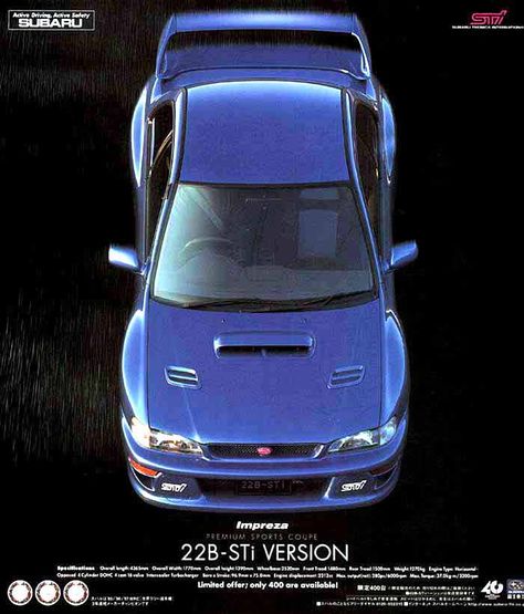 Subaru Impreza 22b, Impreza 22b, R34 Gtr, Initial D, Street Racing Cars, Subaru Impreza Wrx, Car Advertising, Car Magazine, Nissan 350z