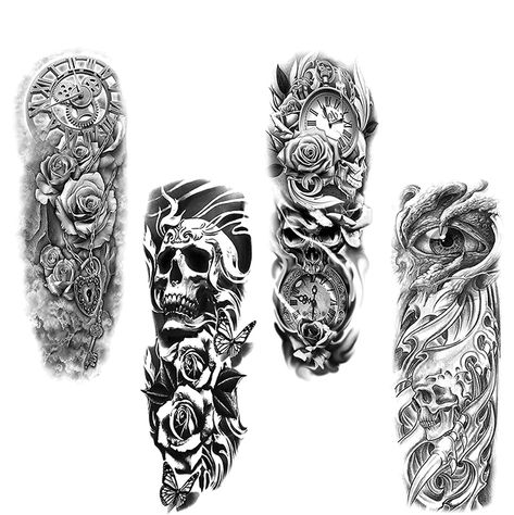 Voll Arm-tattoos, Tattoos Masculinas, Tattoos About Mom, Sleeve Tattoos For Black Women, Tattoos Dainty, Tattoos For Black Women, Fake Tattoo Sleeves, Christian Sleeve Tattoo, Skull Sleeve Tattoos