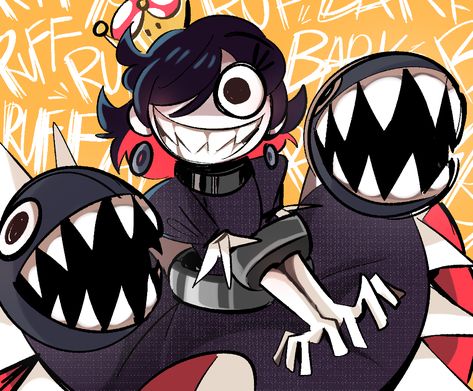 Chain Chompette by InfestedPear on Newgrounds Chain Chompette, Mario Stickers, Chain Chomp, Super Crown, Mario Art, Zoo Wee Mama, Monster Girls, T Art, Mood Board Design