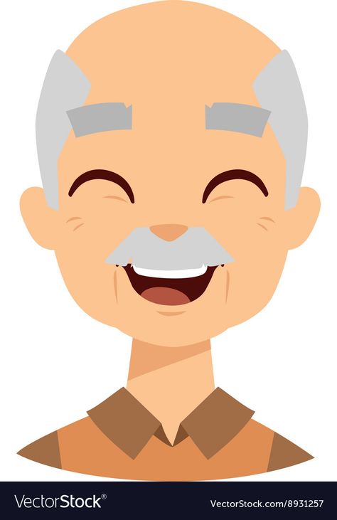 Happy Person Illustration, Old Man Animation, Grandpa Character Design, How To Draw Old People, Older Man Drawing, Old Man Face Drawing, Old Man Character Art, Old Person Drawing, Cartoon Man Face