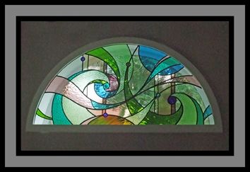 Semi Circle Stained Glass Window, Circle Stained Glass Window, Half Round Window, Curved Windows, Circle Window, Mosaic Windows, Moon Window, Round Window, Fused Glass Artwork