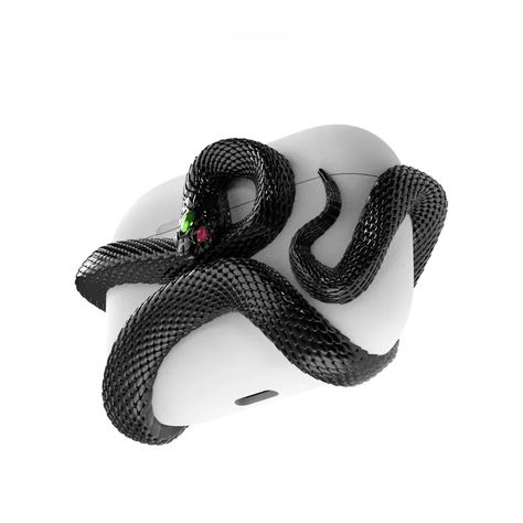 MiFuny Snake Resin AirPods Case Protective Earphone Accessories for AirPods Pro 1/2/3 Wireless Early Halloween, Snake Lovers, Red Lights, Headphone Stands, Snake Design, Apple Inc, Earphone Case, White Colors, Wireless Earphones