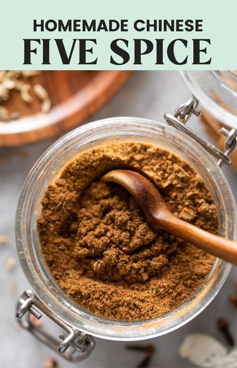 homemade Chinese five spice powder in a small storage jar with a wooden spoon Seven Spices Recipe, Seven Spice, Chinese Five Spice, Pumpkin Pie Spice Recipe, Pie Spice Recipe, Chinese Five Spice Powder, Homemade Chinese, Homemade Spice Mix, Five Spice