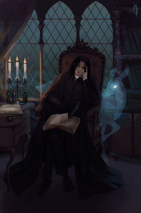 Severus Snape Illustration, Snape Illustration, Severus Snape Art, Book Harry Potter, Snape Fan Art, Snape And Lily, Severus Snape Fanart, Snape Harry Potter, Harry Potter Severus