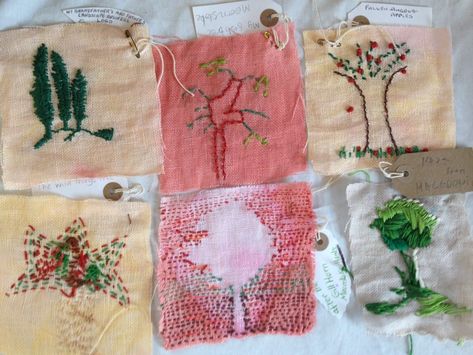 Textiles Embroidery, Tree Project, A Level Textiles, Slow Stitching, Textile Artists, Paper Ephemera, Floral Illustrations, Vintage Fabrics, Vintage Fabric