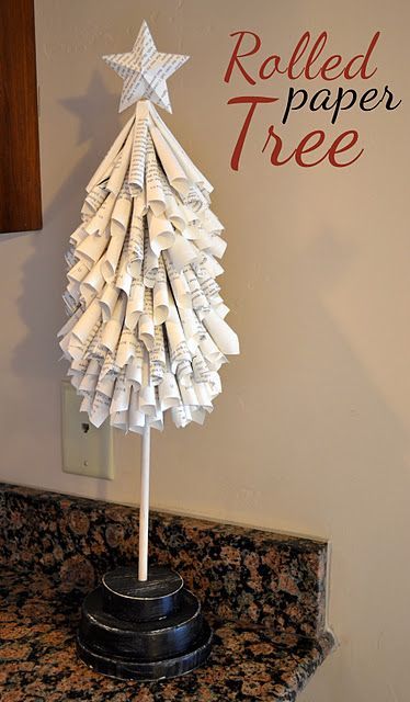 Love this tree made from 200 rolled book pages! Christmas In Heaven Lantern, Toilet Paper Crafts, Thanksgiving Decorations Diy, Folding Origami, Book Page Crafts, Christmas In Heaven, Cone Christmas Trees, A White Christmas, Folded Paper