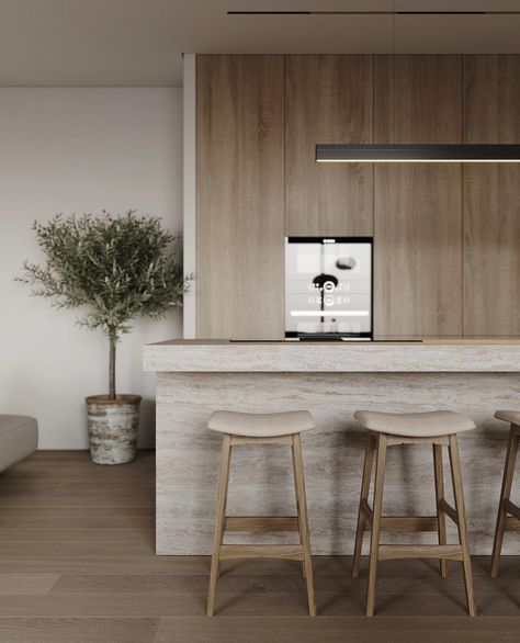 The perfect combo: white oak cabinets and a travertine countertop – a match made in heaven for an elegant and sleek design 👌🏼 what do you think of this combo? Follow @lyxvillan for more inspiration Credit: @sheludkoalexandra @angelipanuryna #oakkitchen #travertine #travertinetable #countertop #luxurykitchen #luxurykitchendesign #modernkitchen Kitchen renovation, white oak cabinets, travertine countertop, elegant design, sleek kitchen, interior decor, home improvement, modern kitchen, s... Travertine Kitchen, Kitchen Interior Decor, White Oak Cabinets, Kitchen S, Sleek Kitchen, Oak Kitchen, A Match Made In Heaven, Luxury Kitchen Design, Oak Cabinets