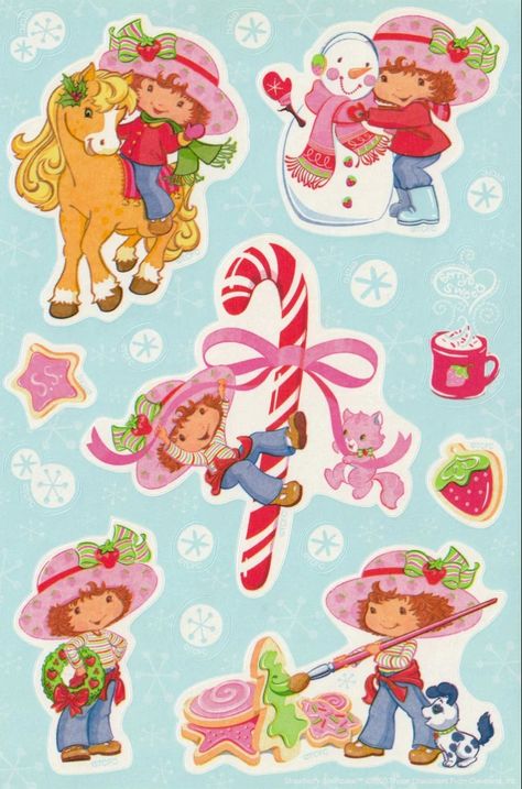 Strawberry Shortcake christmas stickers HD 🍓🌱📷♪♪ Strawberry Shortcake 2000s, January Widgets, Strawberry Shortcake Christmas, Strawberry Christmas, Berry Shortcake, Strawberry Shortcake Cartoon, Arts And Crafts For Teens, Hello Kitty Cake, Greeting Card Envelope