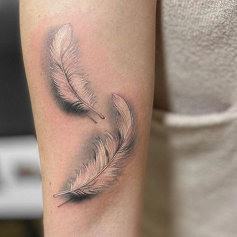 Feather Dragonfly Tattoo, Feather Wrap Around Tattoo, Feather Tattoos On Wrist, Elegant Feather Tattoo, Floating Feather Tattoo, Realism Feather Tattoo, Womens Feather Tattoos, Feather With Heart Tattoo, Dragonfly Feather Tattoo