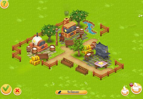 Hay Day Production Buildings, Hay Day Whole Farm Design, Hayday Production Buildings Design, Hayday Machines Layout, Hayday Coffee Shop Design, Hay Day Feed Mill Design, Hay Day Bakery Design, Hay Day Production Buildings Design, Hayday Farm Design Cute Low Level