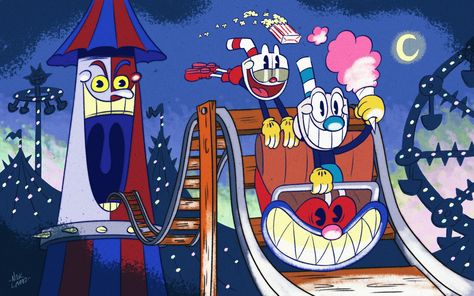 Cuphead Official Art, Cuphead Drawings, Cuphead Show, Cartoon Stars, Cuphead Fanart, 1930s Cartoons, Cuphead Art, Cuphead Game, Cup Head