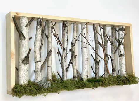 Birch Branch Decor, Birch Wood Decor, Birch Log Candle Holder, Barnwood Wall Art, Birch Tree Decor, Fireplace Candle Holder, Birch Craft, Birch Wall, Log Candles