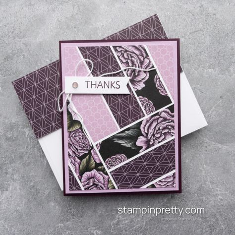 It’s Now or Never for the Favored Flowers DSP! - Stampin' Pretty Mary Fish, Stampin Pretty, Now Or Never, Step Cards, Thanks Card, Holiday Paper, Stamping Up Cards, Fragrant Flowers, Card Tutorials