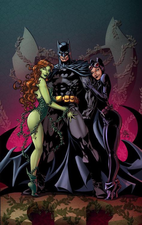 Batman Batman Poison Ivy, Poison Ivy Dc Comics, Batman Love, Poison Ivy Batman, Mike Deodato, Personaje Fantasy, Batman Artwork, Univers Dc, Batman And Catwoman