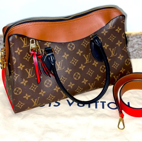 Louis Vuitton Tuileries Bag, Rare Preowned Tuileries Handbag In Caramel In Excellent Condition. Only Worn A Handful Of Times; Selling Because It Just Sits Unused In My Closet. This Bag Has An Eye-Catching Mix Of Monogram Canvas With Tru Color Cowhide Leather Measuring 13.78 In X 8.66 In X 5.12 In (Length X Height X Width) With Gold Tone Metallic Pieces! Serial Code #Aa3167. No Box, But Does Include Dust Bag! This Bag Can Be Worn Multiple Ways With The Detachable Strap :) Don’t Let This Beauty Sl Monogram Canvas, Cowhide Leather, Louis Vuitton Bag, Caramel, Holiday Season, Dust Bag, Louis Vuitton, Bag Lady, Monogram