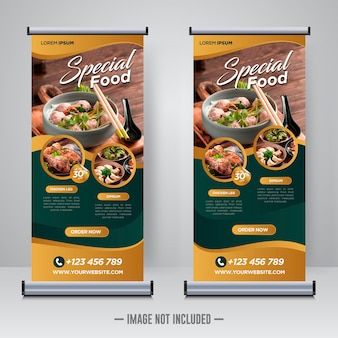 Premium Vector | Food and restaurant roll up banner design template Restaurant Roll Up Banner Design, Flag Banner Design, Graphic Design Banner Ideas, Food Banner Design Advertising, Standee Food, Roll Up Banner Design Inspiration, Food Banner Design Ideas, Food Roll Up Banner, Standee Design Ideas