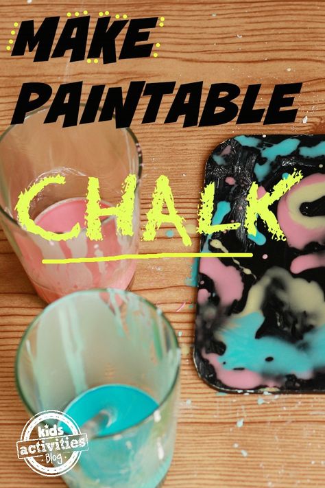 How To Make Your Own Paintable Chalk | Kids Activities Blog Dish Soap Diy, Sidewalk Paint Recipe, Sidewalk Chalk Recipe, Chalk Activities, Diy Chalk Paint Recipe, Diy Dish Soap, Chalk Paint Recipe, Art Education Projects, Homemade Chalk Paint