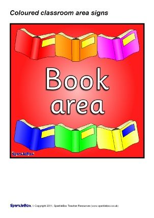 View Preview Colourful Classroom, Book Area, Labels Printables, Classroom Banner, Classroom Signs, School Signs, Printable Labels, Pre School, Book Signing