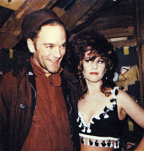 PHOTO: Michael Stipe and Kate Pierson during filming of The B-52s “Deadbeat Club” video John Lennon Guitar, The B 52s, Kate Pierson, Cindy Wilson, Ricky Wilson, Michael Stipe, B 52s, Club Video, College Guys