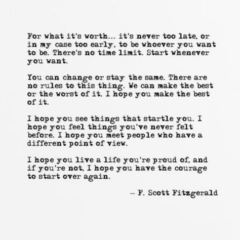 Fresh Quotes, Fitzgerald Quotes, F Scott Fitzgerald, Life Quotes Love, Poem Quotes, Fresh Start, Some Words, Pretty Words, Beautiful Words