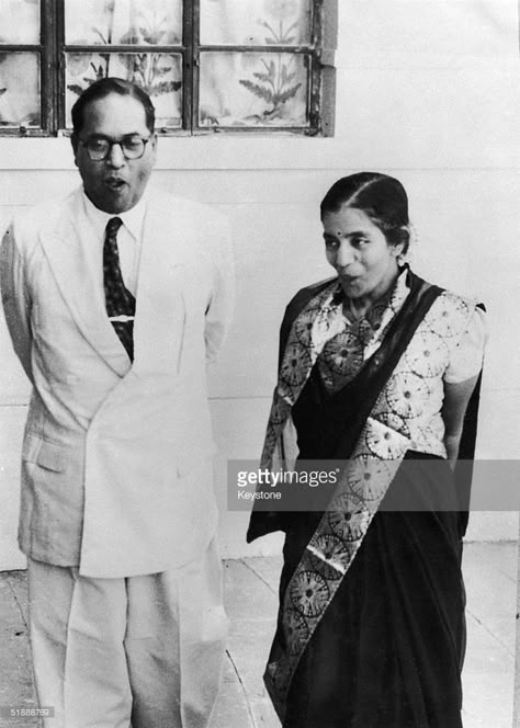 Dr Bhimrao Ramji Ambedkar (1891 - 1956), the Indian Minister for Law and leader of the Untouchables, marries Dr Sharda Kabir (1909 - 2003) of the Brahmin caste in New Delhi, 15th April 1948. Br Ambedkar, Ambedkar Jayanti, Baba Saheb, Dr B R Ambedkar, Dr Ambedkar Hd Wallpaper New, Babasaheb Ambedkar, Hd Photos Free Download, Buddha Quotes Life, B R Ambedkar