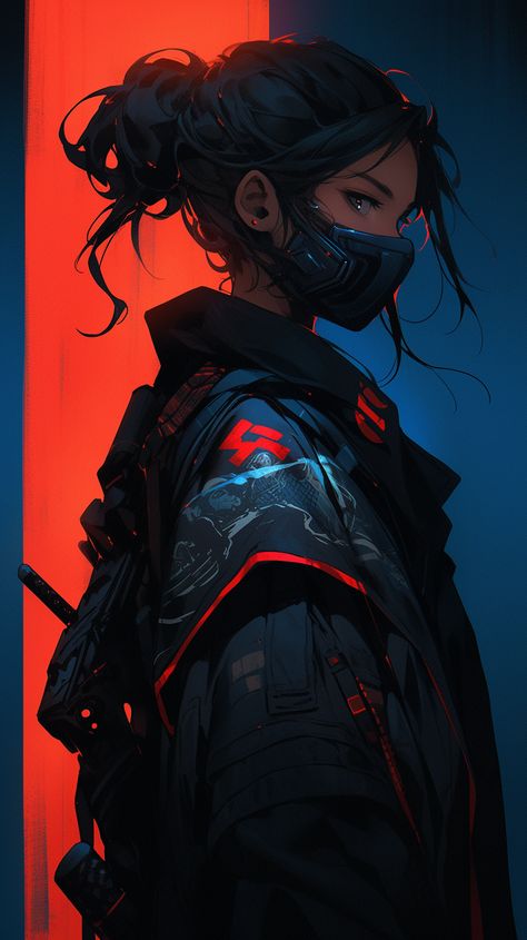 Toxic Character Design, Cyberpunk Thief, Cyberpunk Girl Character Design, Vigilante Character Design Female, Female Ninja Art, Cyberpunk Female Character Art, Artstation Character Design, Concept Character Design, Cyberpunk Hair