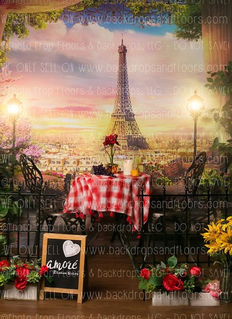 Romantic Dinner in Paris Themed Photography Backdrop Bistro | Etsy Parisian Dinner, Documentary Interview, Paris Party Decorations, Paris Room Decor, Birthday Romantic, Eiffel Tower Lights, Marriage Challenge, Paris Bistro, Dinner In Paris