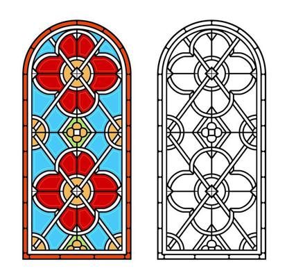 Arched vintage old window with stained glass 6515646 Vector Art at Vecteezy Window Png, Stained Glass Window Art, Architecture Windows, Medieval Stained Glass, Glass Stencil, Gothic Window, Arch Window, Gothic Windows, Art Showcase