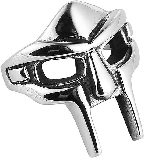 Doom Ring, Mf Doom Ring, Mf Doom Mask, Metal Mask, How To Wear Rings, Hip Hop Party, Mf Doom, Egyptian Pharaohs, Viking Ring