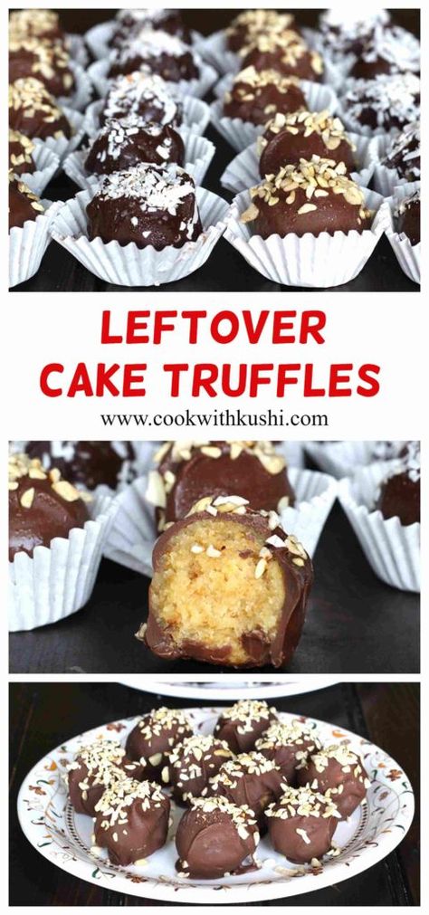 Diy Truffles, Cake Truffles Recipe, Holiday Potluck, Truffles Chocolate, Cake Ball, Decadent Food, Amazing Desserts, Leftover Cake, Baked Treats