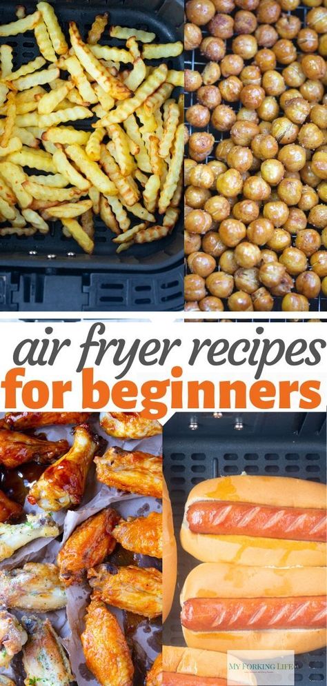 These Air Fryer Recipes are easy and perfect for beginners. They are simple and easy enough to help you learn and master your air fryer recipes. #airfryerrecipes #airfryer Air Fryer Recipes For Beginners, Easy Air Fryer Recipes, Air Fryer Chicken Wings, Air Fried Food, Air Fryer Oven Recipes, Air Fry Recipes, Easy Air Fryer, Air Fryer Dinner Recipes, Air Fryer Recipes Easy