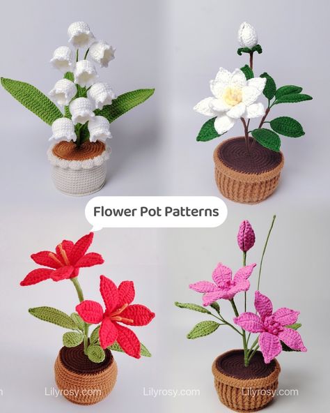 Flower pot patterns in my shop, with step by step video tutorial, free pot pattern in my YT channel #crochetflowerpot #crochetflower #freepatterns #crochettutorials #crochetpatterns #flowerpots Amigurumi Flower Pot Free Pattern, Crochet Flower Pots Free Pattern, Crochet Potted Plants Free Pattern, Crochet Flower Pot Pattern, Crochet Flower In Pot, Flower Pot Crochet, Crochet Flower Pot, Decorating Car, Yt Channel