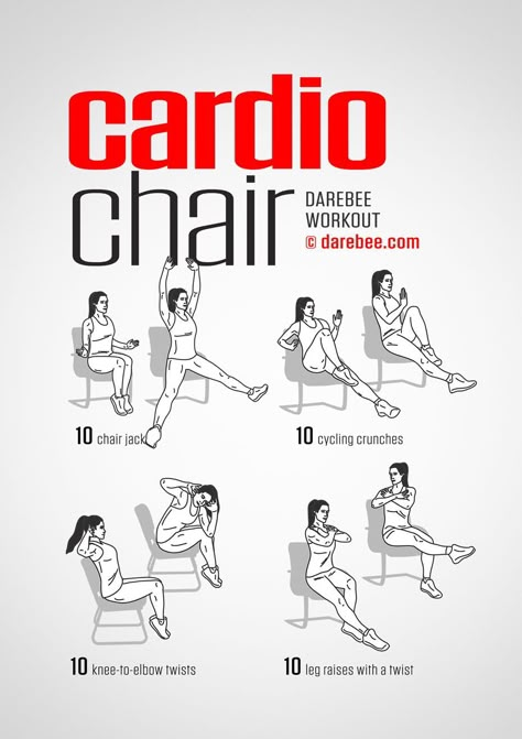 Cardio Chair workout. #ChairWorkout Office Chair Workout, Seated Exercises, Bolesti Chrbta, Cardio At Home, Cardio Workout At Home, Office Exercise, Swollen Legs, Chair Exercises, Chair Yoga