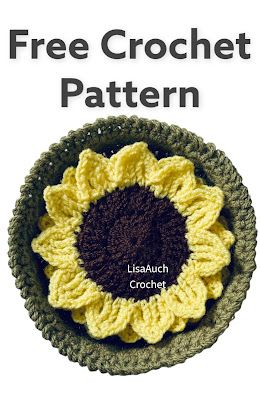 crochet sunflower coasters with basket free crochet patterns Free Sunflower Coaster Crochet Pattern, Free Crochet Pattern For Sunflower Coasters, Free Crochet Sunflower Coaster Pattern, Sunflower Crochet Coasters, Crochet Coasters And Holder, Free Crochet Pattern Sunflower, Crochet Flower Pot Coasters Free Pattern, Free Coaster Crochet Patterns, Sunflower Coasters Crochet Free Pattern