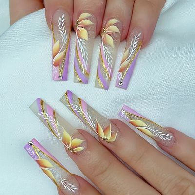 Ballet Nails, August Nails, Fancy Nails Designs, Nagel Tips, Coffin Press On Nails, Coffin Nails Long, Nail Length, Nail Designs Spring, Fancy Nails